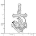 thumbnail image 3 of Finest Gold Sterling Silver Polished Anchor with Shark Pendant, 3 of 3