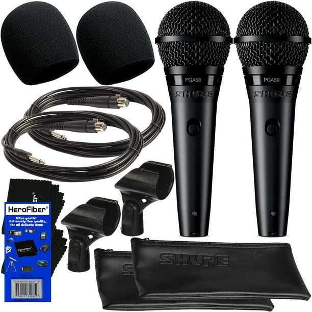 Shure PGA58 Cardioid Dynamic Vocal Microphone + 15' XLR1/4” Cable