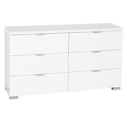 TMS Modern Zuri Six Drawer Dresser - White
