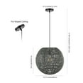 thumbnail image 3 of JONATHAN Y Luna 15.75" 1-Light Bohemian Modern Woven Rattan/Iron LED Pendant, Grey/Black, 3 of 9