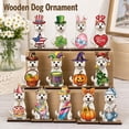 thumbnail image 5 of Interchangeable Seasonal Animal Wooden Decor Set, 10-Inch Dog Figurine with 12 Holiday Accessories for Tiered Tray, Desk, Table and Farmhouse Decor, 5 of 9