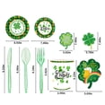 thumbnail image 3 of Decoraciones para el Día de San Patricio, 115 piezas de suministros para la fiesta del Día de San Patricio, sirve para 16 personas, incluye mantel de tréboles, juego de servicio Lucky's Holy para deco, 3 of 6