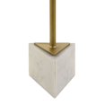thumbnail image 3 of Benjara Drink Side Table, 10 Inch Round Marble Top, Triangular Base, Gold Frame, 3 of 5