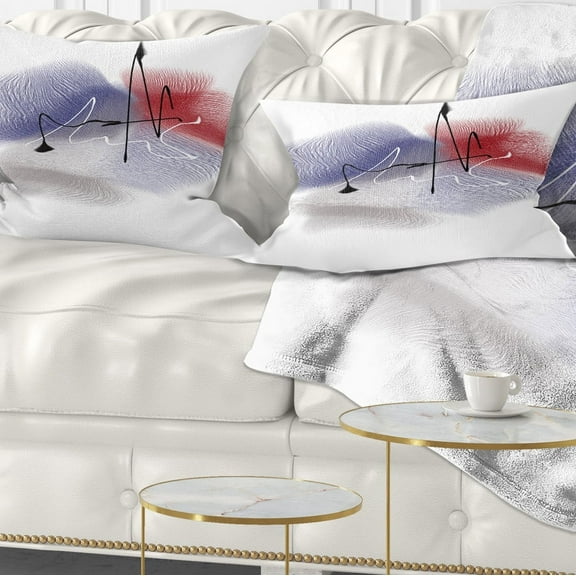 Designart Abstract Multicolor Flowers - Animal Throw Pillow - 12x20