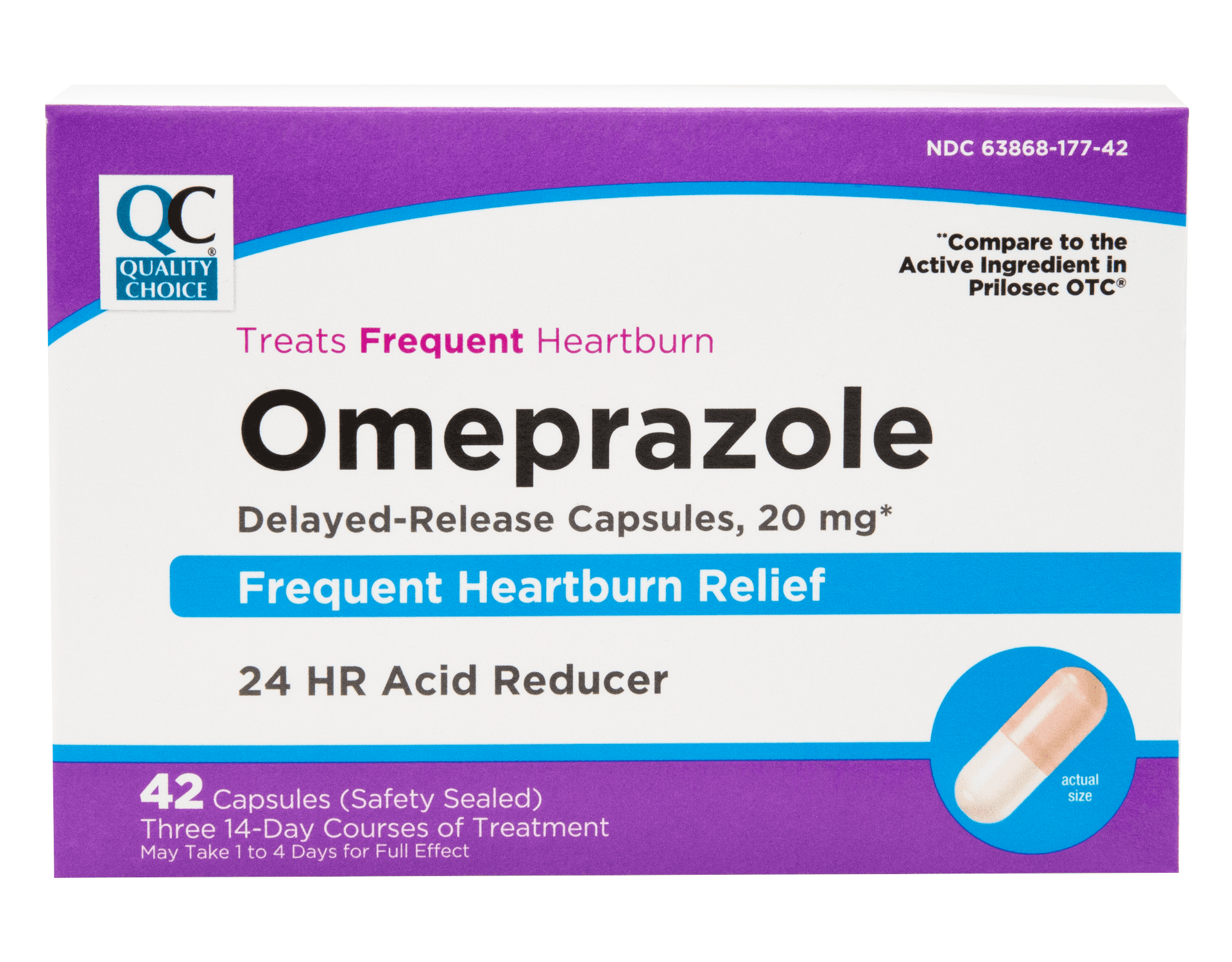Quality Choice Omeprazole DelayedRelease Acid Reducer Capsules 20mg