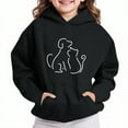 thumbnail image 2 of bbymog Girls and Boys Hoodie with Pocket Fall Long Sleeve Pullover Hoodies Casual Girls Athletic Tops Black B 9 Years, 2 of 4