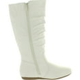 thumbnail image 2 of Top Moda Womens Bank-78 Mid Calf Round Toe Stiching Flat Boots, 2 of 4