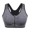 thumbnail image 1 of Women's Zip Front Sports Bra Wireless Post-Surgery Bra Active Yoga Sports Bras, 1 of 6