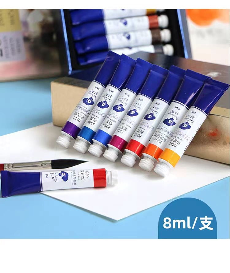 Paul Rubens Artist Grade Watercolor Paint Set, 12 Colors × 8ml Tubes, Professional High Pigment Vibrant Colors for Artists & Hobbyists