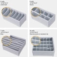 thumbnail image 2 of Closet Underwear Organizer，Foldable Storage Box Drawer Divider Kit Set of 4 （Gray）, 2 of 7