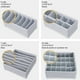 thumbnail image 2 of Organizador de ropa interior para armario, caja de almacenamiento plegable, juego de 4 divisores de cajones (gris), 2 of 7
