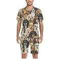 thumbnail image 5 of joogoo Men's Pajama Set Different Cute Dogs V-Neck Pj Shorts Set 2 Piece Loungewear Sleepwear L, 5 of 7