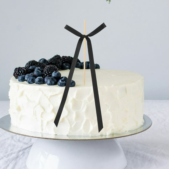 TABLZONE 40pcs Black Bows for Cake Elegant Cake Decoration for Anniversaries Parties