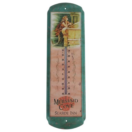 Mermaid Cove Indoor Outdoor Patio Garden Wall Thermometer Nautical