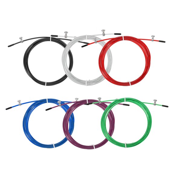 Uxcell 10Ft Speed Jump Rope Replacement Cable 2.5mm Professional Skipping Rope Steel Wire Multicolor 6 Pack