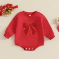 thumbnail image 2 of Okbabeha Baby Girl Boy Christmas Outfit Santa/Christmas Tree/Gingerbread/Bow Sweatshirt Romper Sweater  one-piece  Bubble Bodysuit, 2 of 7