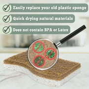 Natural Kitchen Sponges - Eco-Friendly Plant Based Coconut Scrub Sponge - 14 Pack