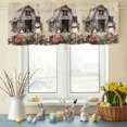 thumbnail image 6 of Valances for Windows Easter Hat-laden Rabbits Flowers Rod Pocket Short Curtain for Bathroom Living Room Bedroom Retro Farm House 1 Panel 54x18in, 6 of 9