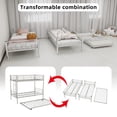 thumbnail image 4 of UHOMEPRO Silver Twin Metal Triple Bunk Bed Frame, Convertible 3 in 1 Twin Bunk Bed, Heavy Duty Steel Bed Frame with Guardrails and Ladder, Space Saving Bed for Dorms, Guest Rooms, 4 of 9
