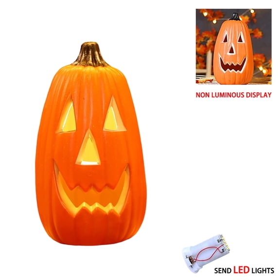 Large Halloween Pumpkin Light Outdoor Decor, 24 Inch LED Lighted Plastic Jack-O-Lantern Decoration for Yard Porch Home and Storefront Holiday Display