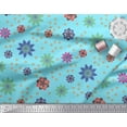 thumbnail image 2 of Soimoi Polyester Crepe Fabric Colorful Flowers Clip Art Print Fabric by The Yard 42 Inch Wide, 2 of 3