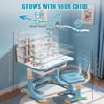 thumbnail image 4 of Floseru 【US Shipped】 Kids Functional Desk and Chair Set, Study Desk for Children with Chair, Kids Desk and Chair Set,Height Adjustable Children School Study Desk with Storage Drawer for Boys Girls, 4 of 10