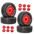 thumbnail image 2 of HILABEE 4 Pcs Accessoires DIY Modèle de Rechange Pièce de Rechange Roues RC Pneus pour 1/10 Rouge, 2 of 7