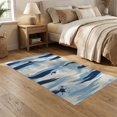 thumbnail image 2 of ODIKA 5'x7' Washable Area Rug With Modern Watercolor Wave Motifs Abstract Brushstroke Design Playful for Guest Room, Lounge, Apartment, Non-Slip Low Profile, Stain Resistant, 2 of 7