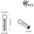 thumbnail image 2 of 60pcs Tube End Caps Stainless Steel Cord Ends 1mm Inner Diameter Smooth End Caps Terminators Cord Finding for Leather Cord Bracelets Jewelry Making Stainless Steel Color, 2 of 9