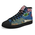 thumbnail image 7 of Maine State Chickadee Bird and Pine Cone High Top Canvas Shoes Sneakers Black Size 5, 7 of 7