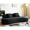 thumbnail image 3 of Modern Curved Velvet Sofa 90" with Half Moon Design and High-Density Foam, Ideal for Living Room and Office, 3 of 9