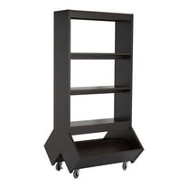 Furniture of America Normand Transitional Wood Bookcase with Casters in Espresso