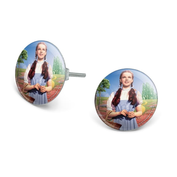 Wizard of Oz Dorothy Character Novelty Silver Plated Stud Earrings