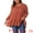 Brick Red, variant on DARING DIVA Women's Plus V Neck Long Sleeve Peplum Babydoll Top 1X Brick Red