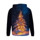 thumbnail image 4 of Sudadera con capucha para hombre, estilo casual, con cuello redondo, estampado de árbol de Navidad, manga larga, blusa de poliéster, 4 of 5