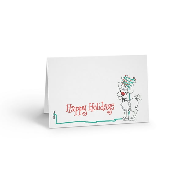 holiday and reindeer themed christmas notecard set 10 christmas notecard