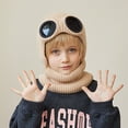 thumbnail image 5 of Hotiary Kids Winter Beanies Hat Scarf 2 Pieces Set, Boys Girls Knitted Cap with Glasses & Neck Warmer Outfits Toddler Baby Children Winter Soft Warm Accessories for 4-9 Years, 5 of 8