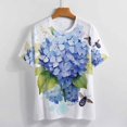 thumbnail image 4 of Bee And Flowers T-Shirt O Neck Retro Print Big Size T-Shirts Short Sleeve Tees Womens Pretty Design, 4 of 5