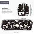 thumbnail image 3 of Pofeuu Skeleton Print Leather Pencil Case, Leather Pencil Pouch Large Capacity, Big Pencil Pouch with Zipper Vintage Pen Bag Fountain Pen Holder, 3 of 7