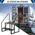 thumbnail image 3 of GloryStar Stable Heavy Duty RV Steps, Universal Stair Ladder with Handrail for Travel Trailers, Pools, and Trampolines, 3 of 7