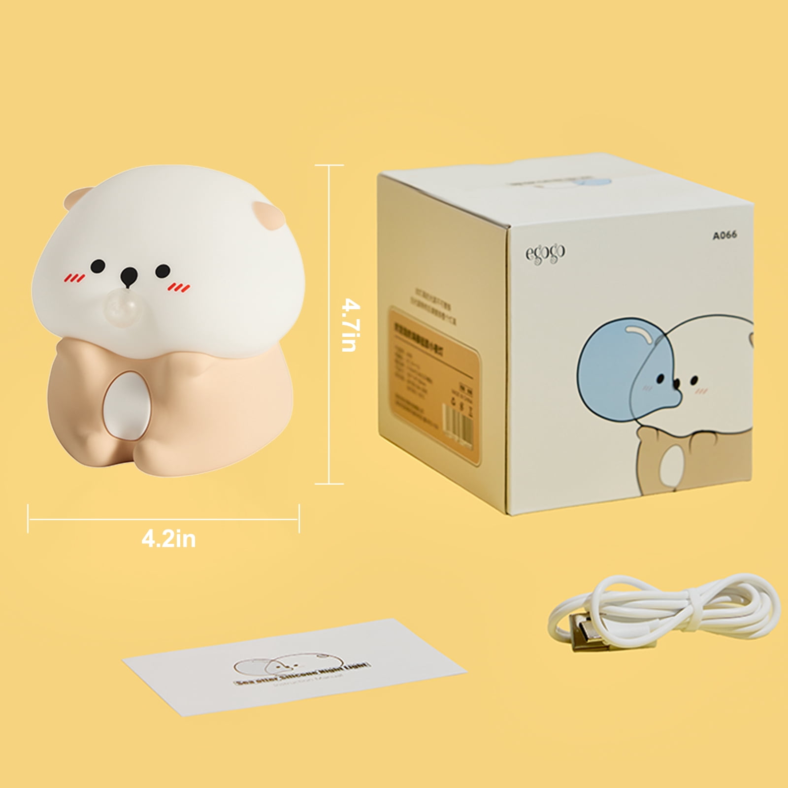 Sea Otter Night Light for Kids, Rechargeable Blowing Bubbles Sea Otter  Silicone Night Light with Timer, Dimmable Nursery Lights for Kids Room Decor, Cute Lamp for Kids Baby Boys Girls