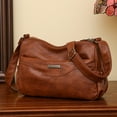 thumbnail image 4 of Bmisegm Women Shoulder Bag Fashionable New Pattern Retro Solid Color Large Capacity Zipper Versatile Messenger Bag Mens Purses or Shoulder Bags Brown One Size, 4 of 9