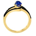 thumbnail image 4 of AoneJewelry 1.45 Ct. Created Tanzanite & Black Diamond 10K Rose, White & Yellow Gold Dimaond Ring, 4 of 4