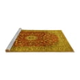 thumbnail image 2 of Ahgly Company Machine Washable Indoor Rectangle Medallion Yellow Traditional Area Rugs, 2' x 5', 2 of 4