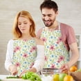 thumbnail image 3 of Pioneer Flower Floral Print Pattern Apron for Women and Men, Cotton Linen Waterproof with Pockets, Adjustable, 33x27 Inch for Kitchen, Gardening, BBQ, Salon, 3 of 6
