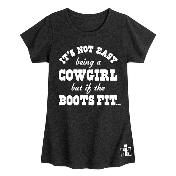Case IH - Not Easy Being A Cowgirl - Youth Girls Short Sleeve Graphic T-Shirt