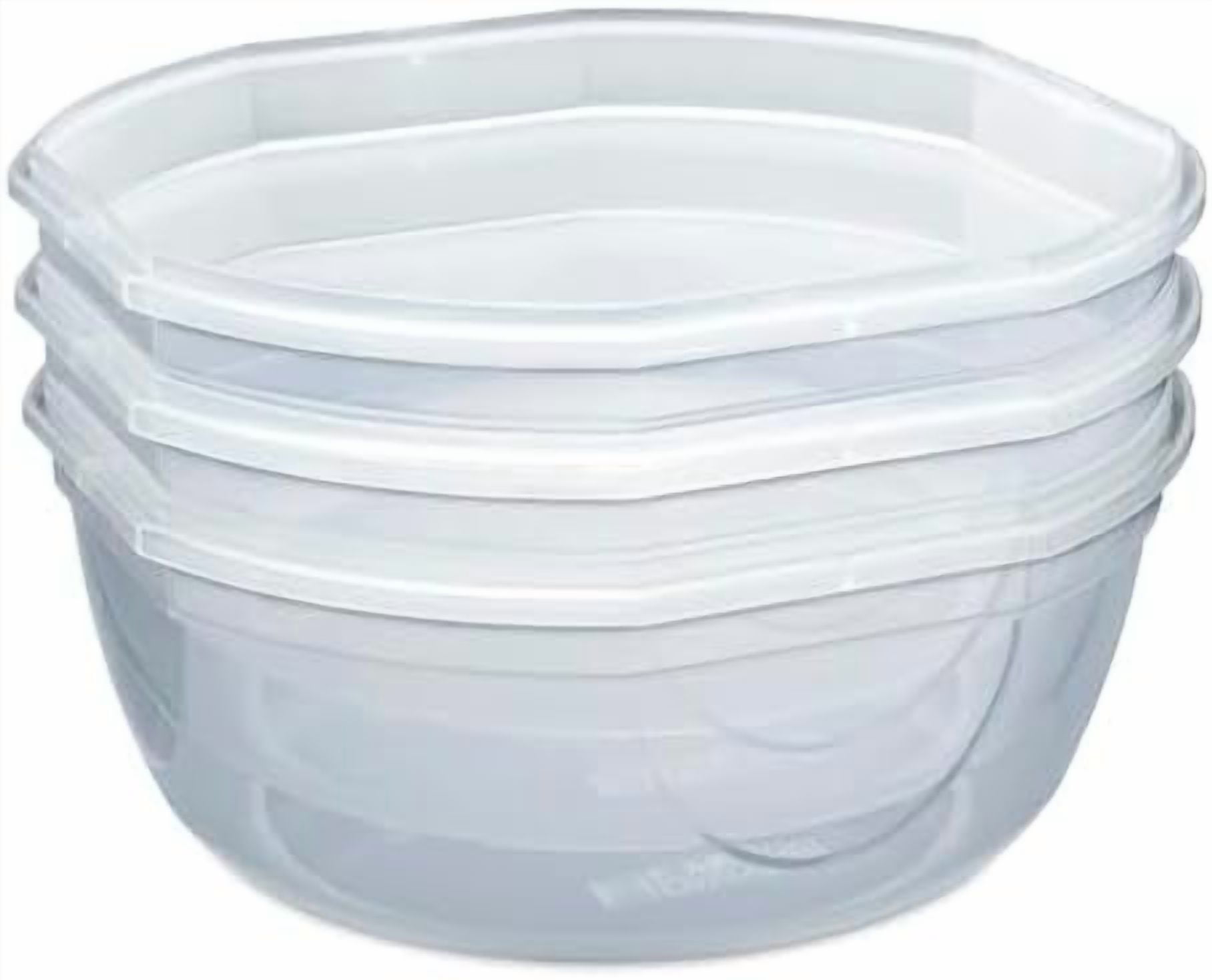 Ultra-Seal 4.7 Qt Bowl, Large Airtight Food Storage Container, Latching Lid, Microwave and Dishwasher Safe, Clear With Red Gasket, 4-Pack