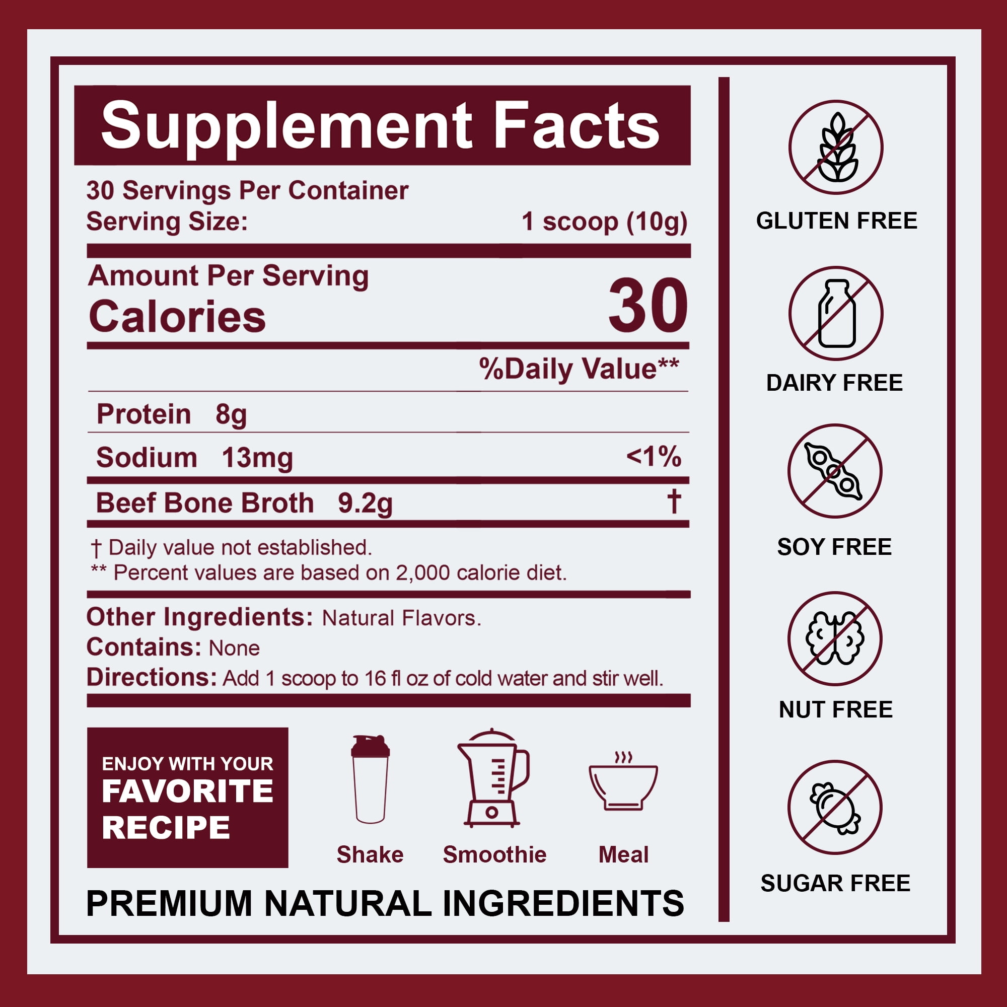 Zammex Bone Broth Protein Powder,Onion  Flavor 10.49 oz, Grass Fed Beef Bone Broth Protein Powder with Hydrolyzed Collagen Peptides, 30 Servings