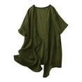 thumbnail image 2 of Cardigans for Women Summer Short Sleeve Open Front Ladies Elegant Cardigan Lightweight Casual Outerwear with Pockets Army Green L, 2 of 7