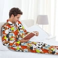 thumbnail image 6 of Naloa Colorful Balls Men’s Pajamas Set - Long Sleeve Button Down Sleep Shirt and Pajama Bottoms Sleepwear Set-, 6 of 7